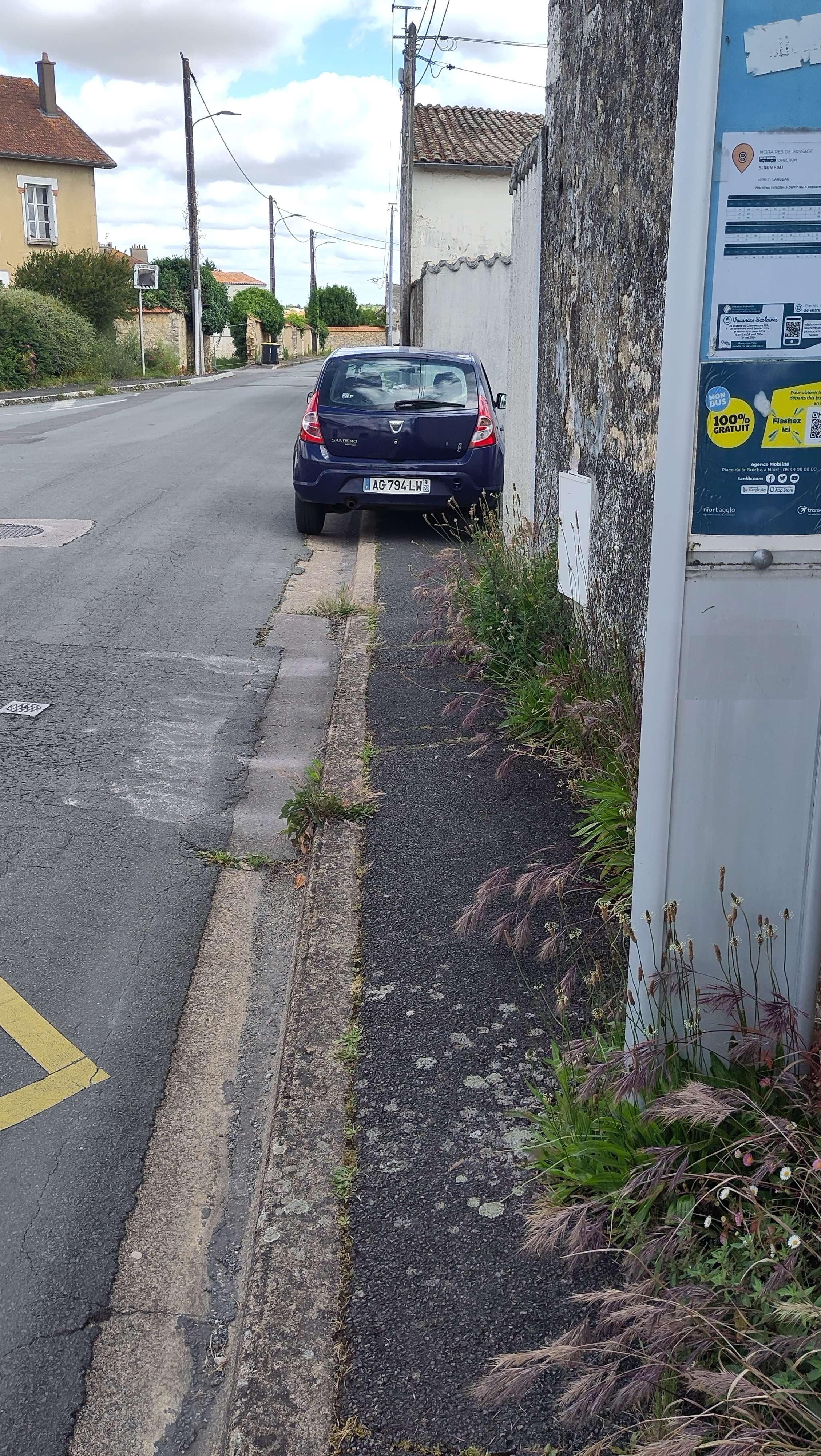 Stationnement récurent sur le trottoir 