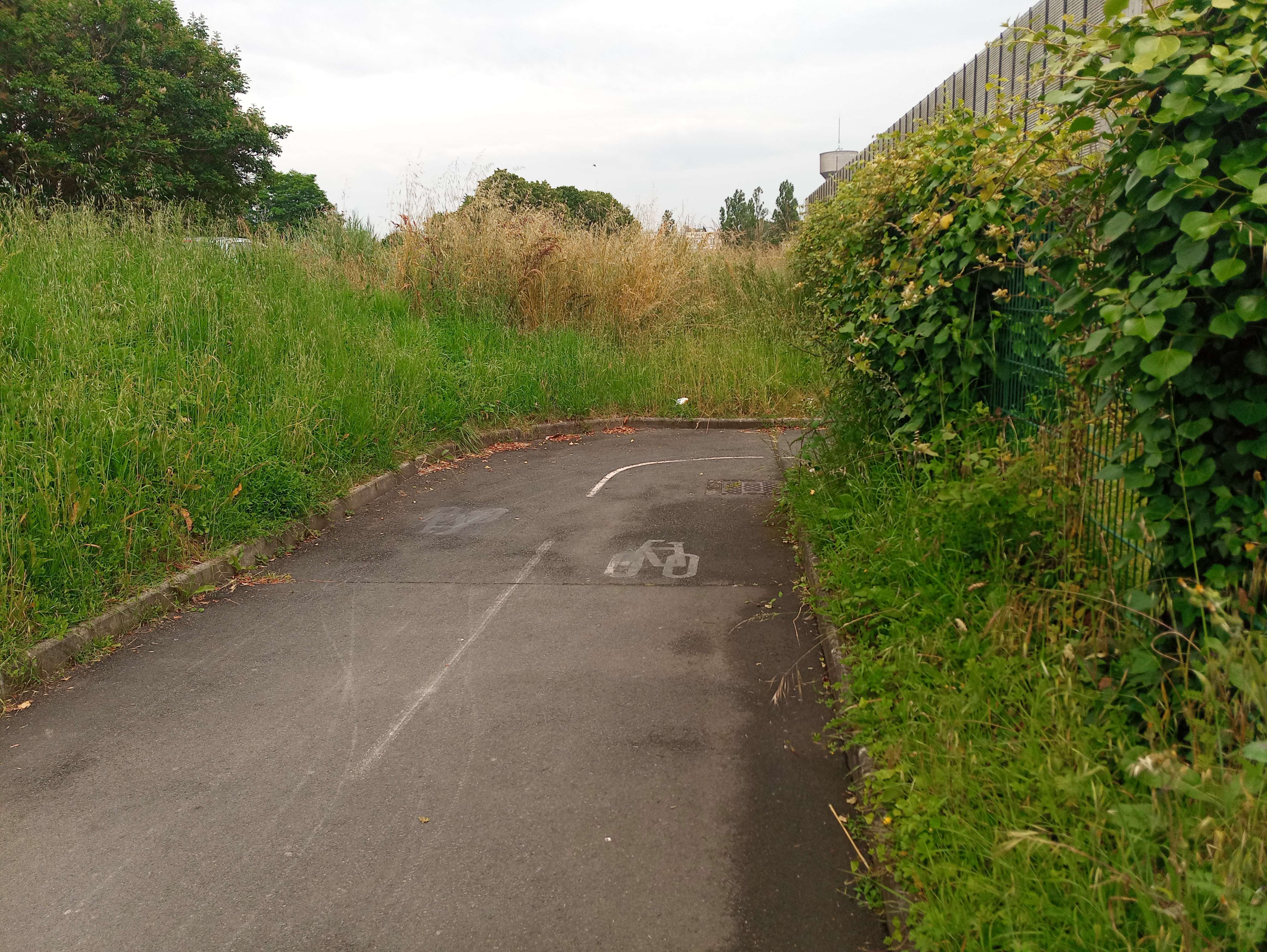 Piste cyclable sur cheminement piétons