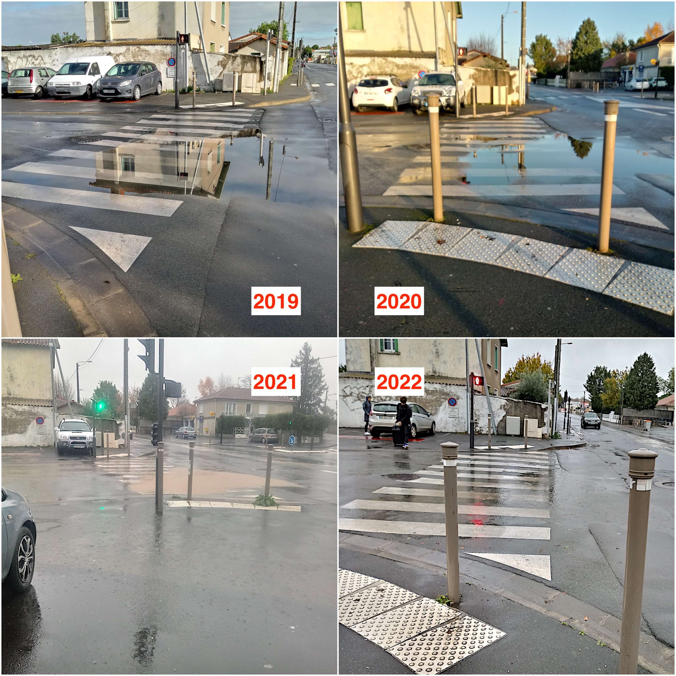 Passage piéton inondé