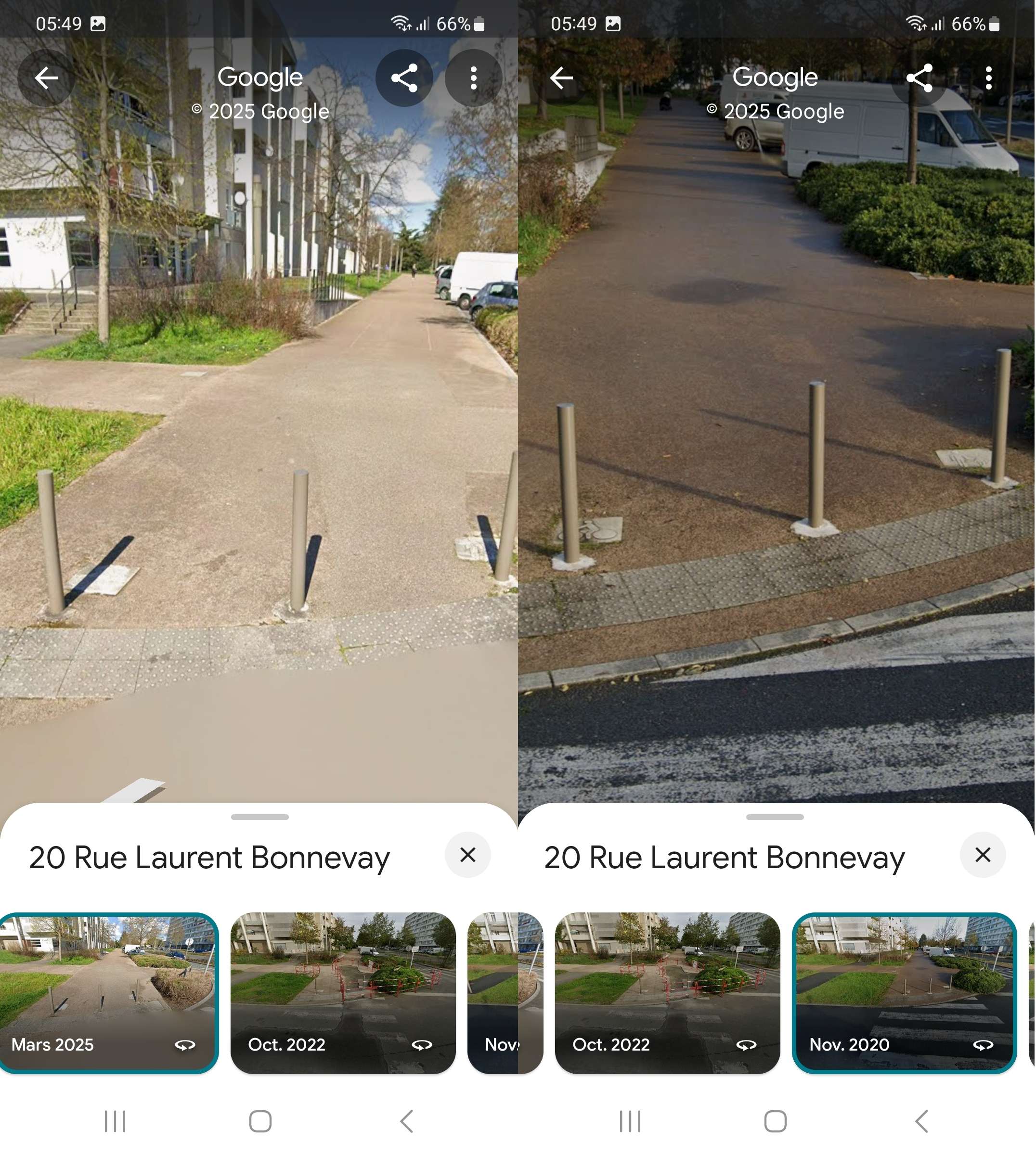 Piste cyclable sur trottoir EFFACEE